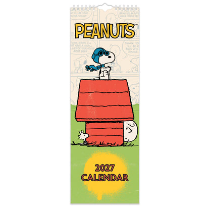 Peanuts 2027 slim calendar with Snoopy as the Flying Ace on his kennel