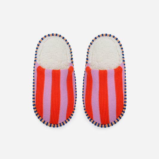 Verloop Super Stripe Slide Slippers Poppy Lilac S/M