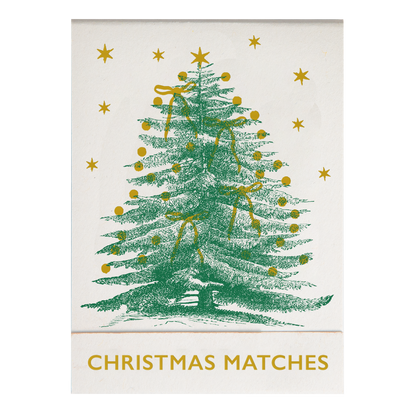 Match book cover: a decorated Christmas tree: Christmas matches