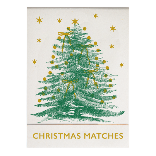 Match book cover: a decorated Christmas tree: Christmas matches