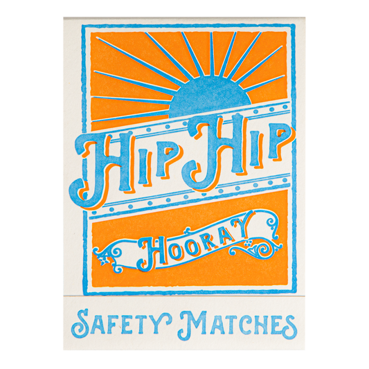 Match book cover: a rising sun: Hip hip hooray, safety matches