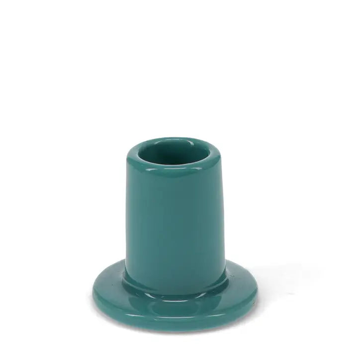Rex teal blue ceramic candle holder