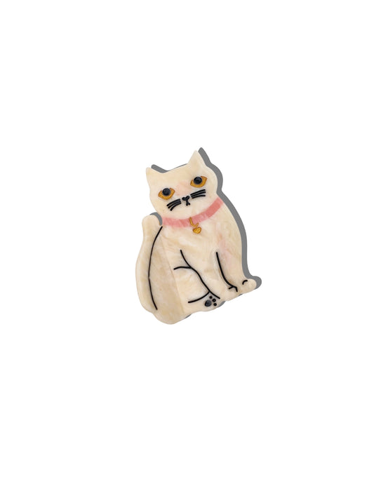 Solar Eclipse cream Kawaii cat claw clip