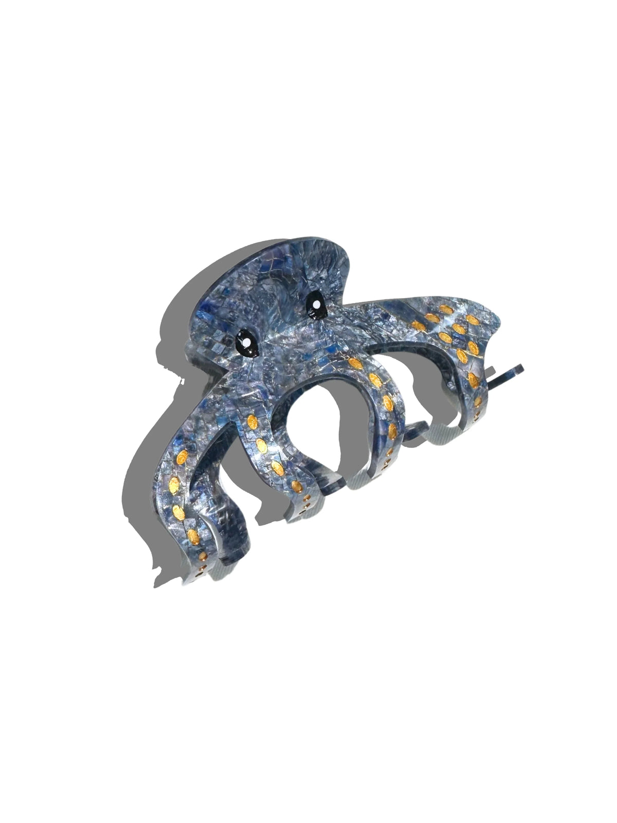 Solar Eclipse blue sparkly octopus claw hair clip