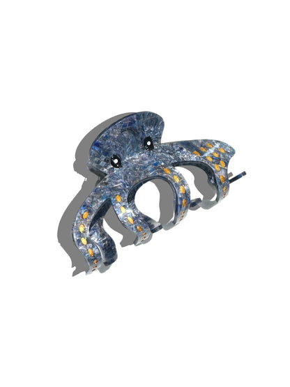 Solar Eclipse blue sparkly octopus claw hair clip