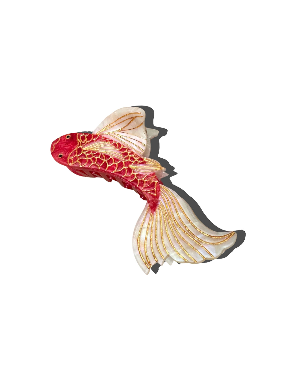 Solar Eclipse red koi fish claw clip
