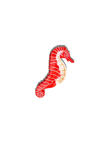 Red seahorse hair clip