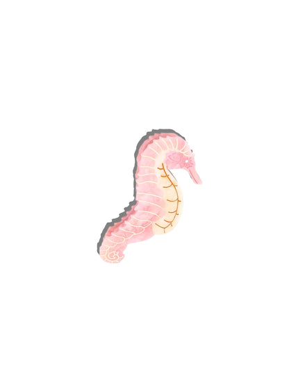 Pink seahorse hair clip