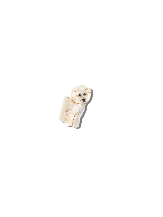 Solar Eclipse bichon frise claw hair clip