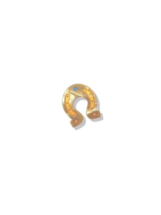 Solar Eclipse golden horseshoe brooch