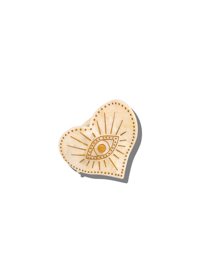 Solar Eclipse celestial heart claw clip with an eye in gold