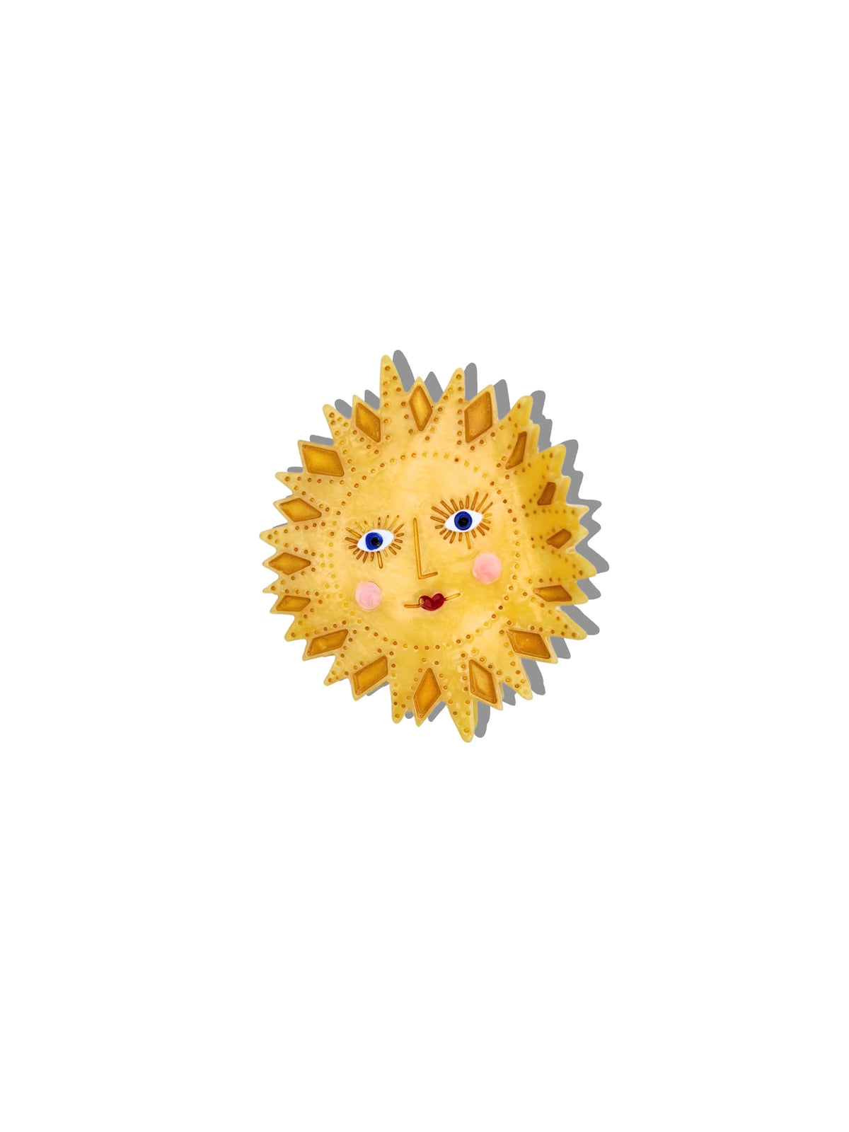 Solar Eclipse golden sun face claw clip