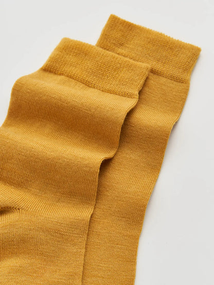 Close-up of the golden yellow merino knit