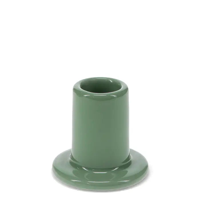 Rex sage green ceramic candle holder