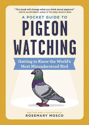 A Pocket Guide to Pigeon Watching by Rosemary Mosco: cover with an illustrated pigeon, subtitled 'Getting to know the world's most misunderstood bird'