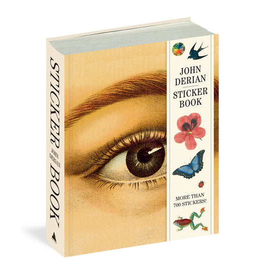 John Derian Sticker Book cover with a vintage eye illustration: more than 700 stickers