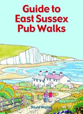 Guide to East Sussex Pub Walks by David Weller: an illustration of white cliffs and walkers