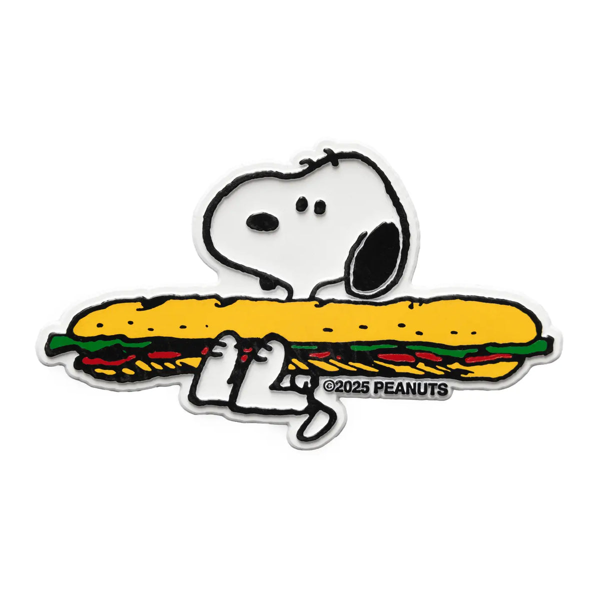 Snoopy magnet: Snoopy behind a giant sandwich