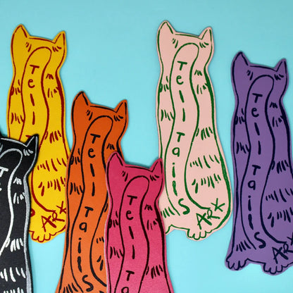 Group of cat bookmarks in many colours: Tell tails