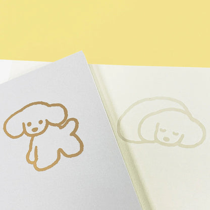 Close-up of the gold dog drawing