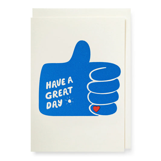 Card with a blue thumbs up: Have a great day