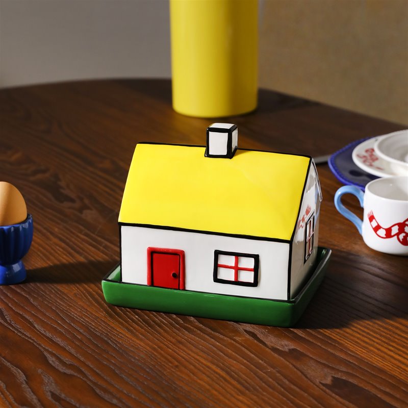 House butter dish on a breakfast table
