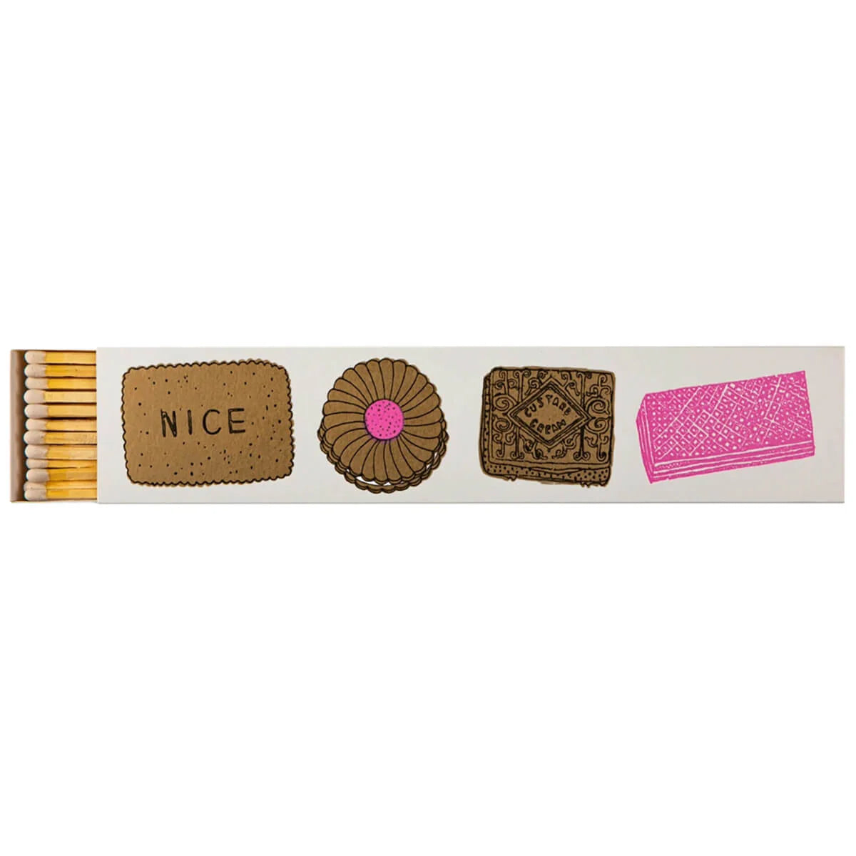 Biscuit long matches box, closed