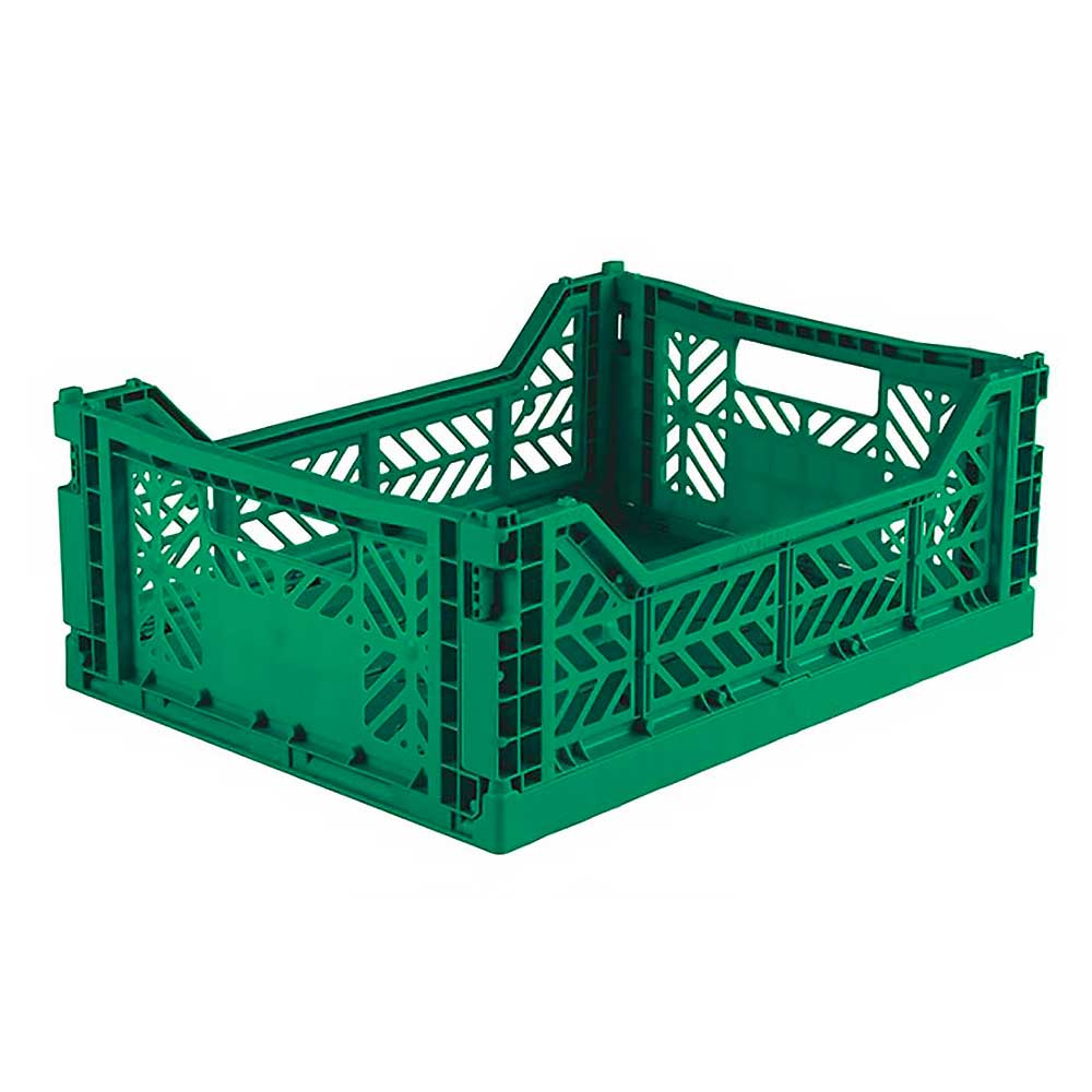 Dark green midi folding storage crate