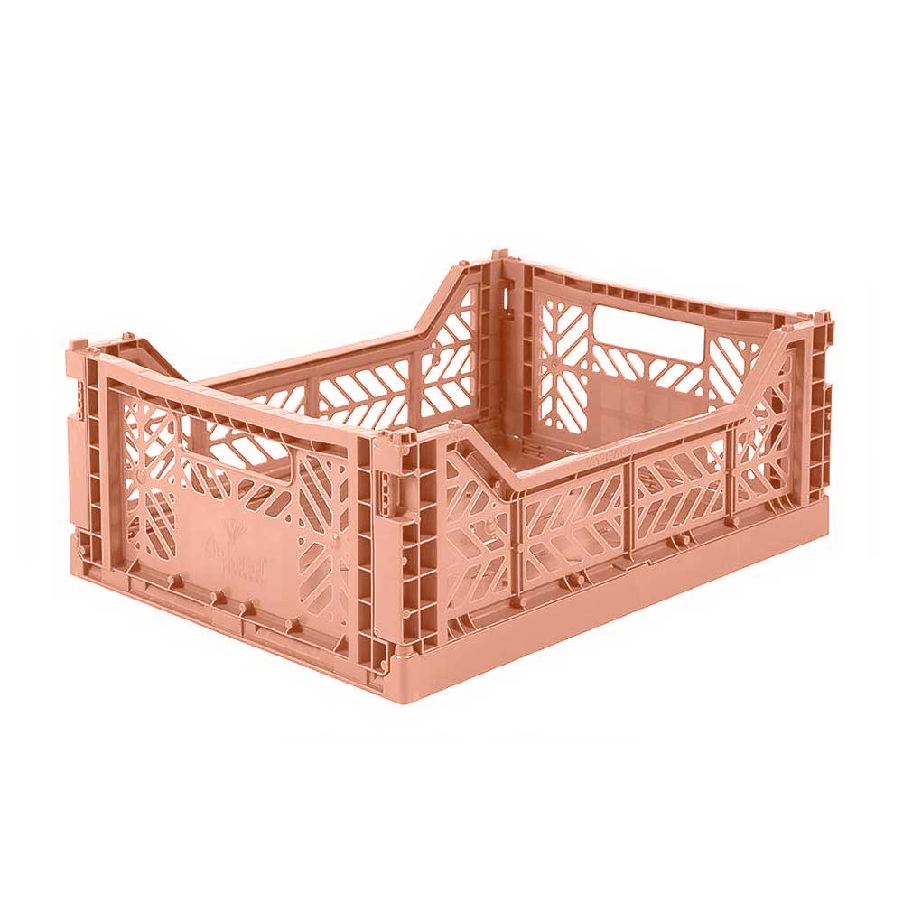 Aykasa midi folding storage crate in salmon pink