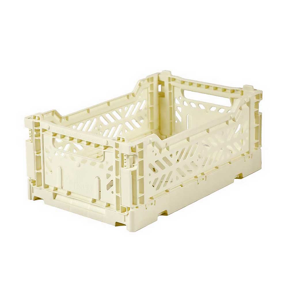 Cream mini folding storage crate