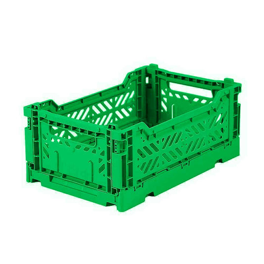Aykasa mini folding storage crate in green