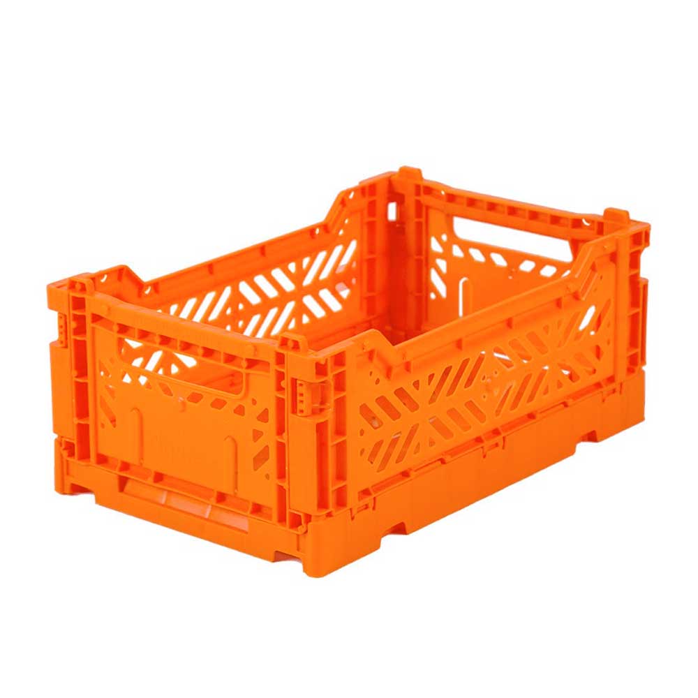 Aykasa mini folding storage crate in orange