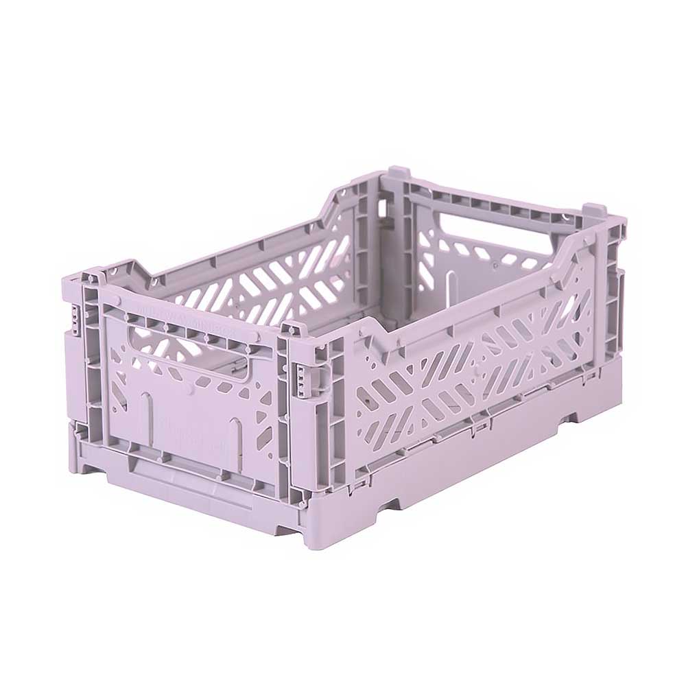 Aykasa mini folding storage crate in pale orchid lilac