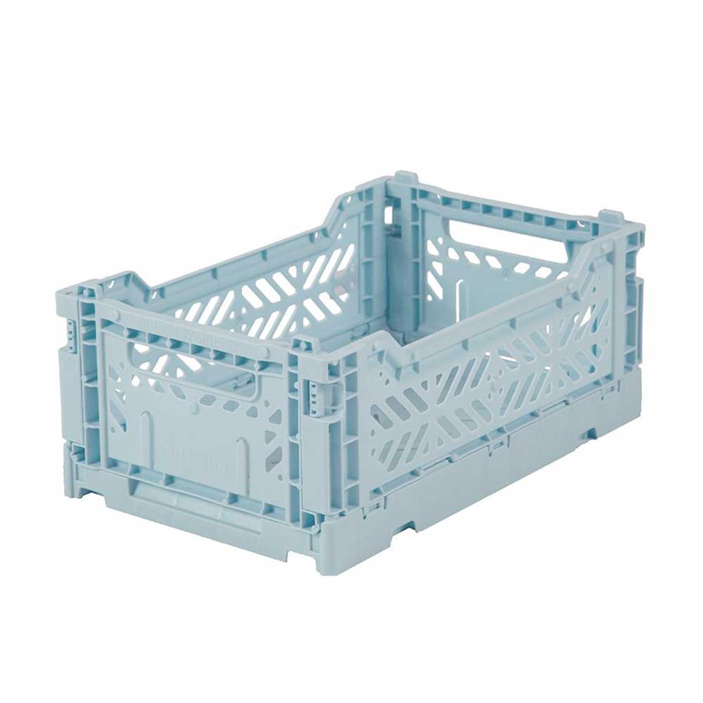 Aykasa mini folding storage crate in pale blue