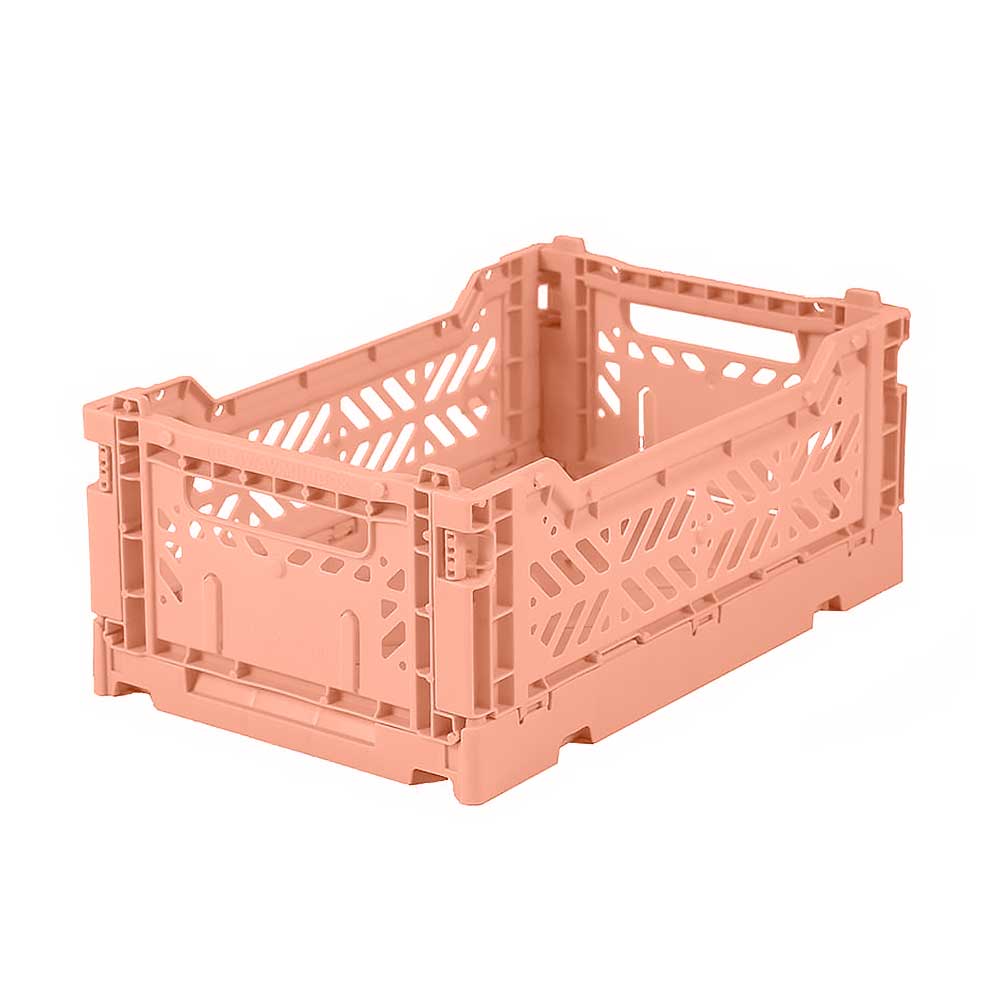Aykasa mini folding storage crate in salmon pink