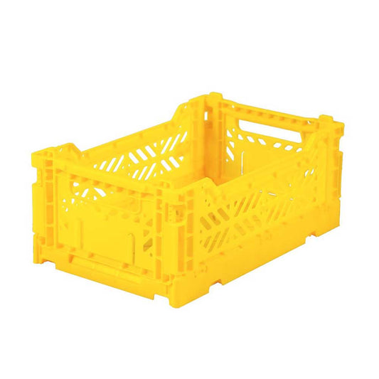 Aykasa mini folding storage crate in yellow