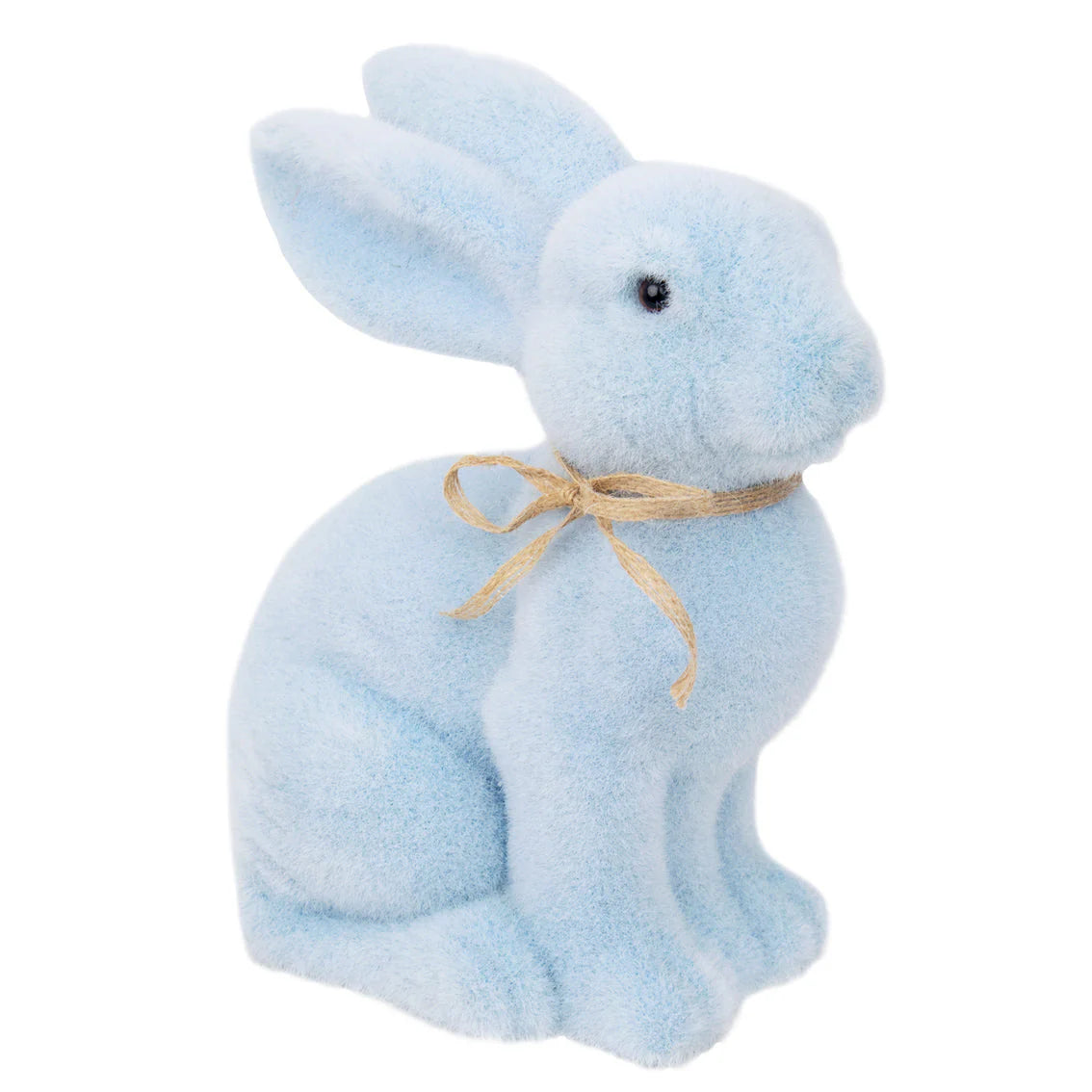 Talking Tables blue flocked bunny decoration with a twine bow
