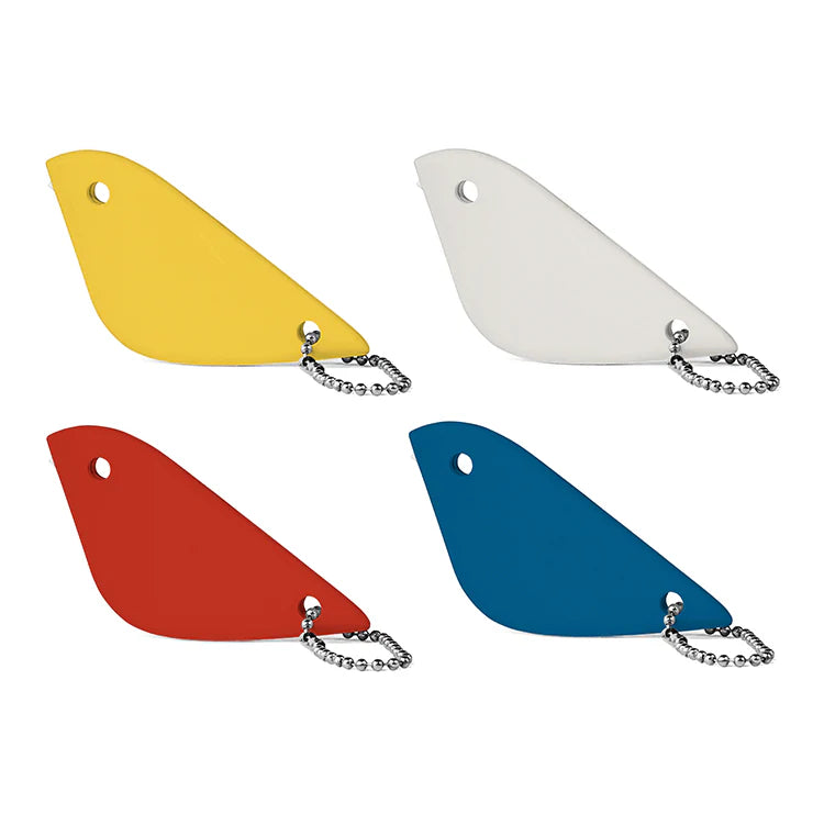 Kikkerland bird-shaped safety cutters in yellow, white, red and blue