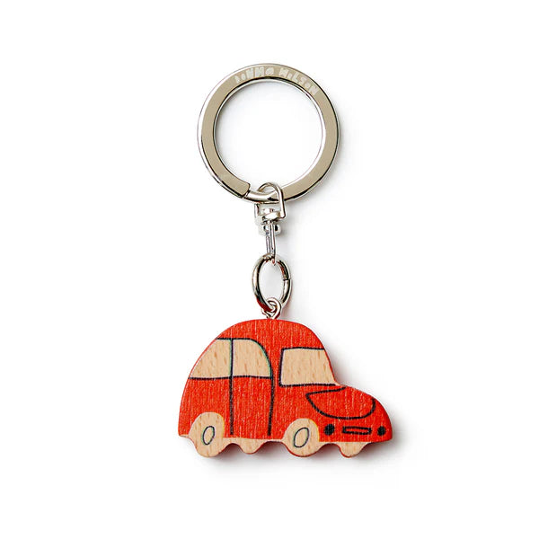 Donna Wilson wooden key ring shaped like a red car