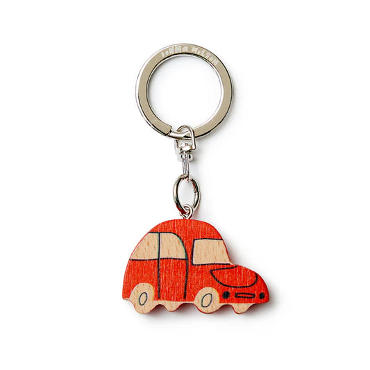 Donna Wilson wooden key ring shaped like a red car