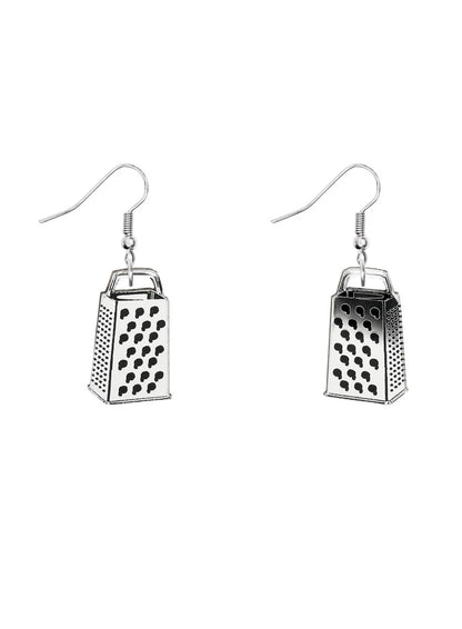 Tatty Devine cheese grater earrings in silver