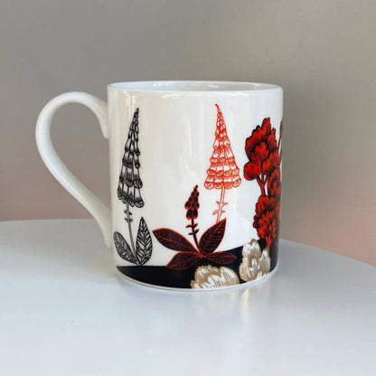 Other side of the Fox & Cubs mug with plants