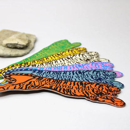Ark tiger bookmarks in a fan of colours