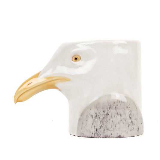Quail ceramic herring gull pen pot shaped like a gull's head