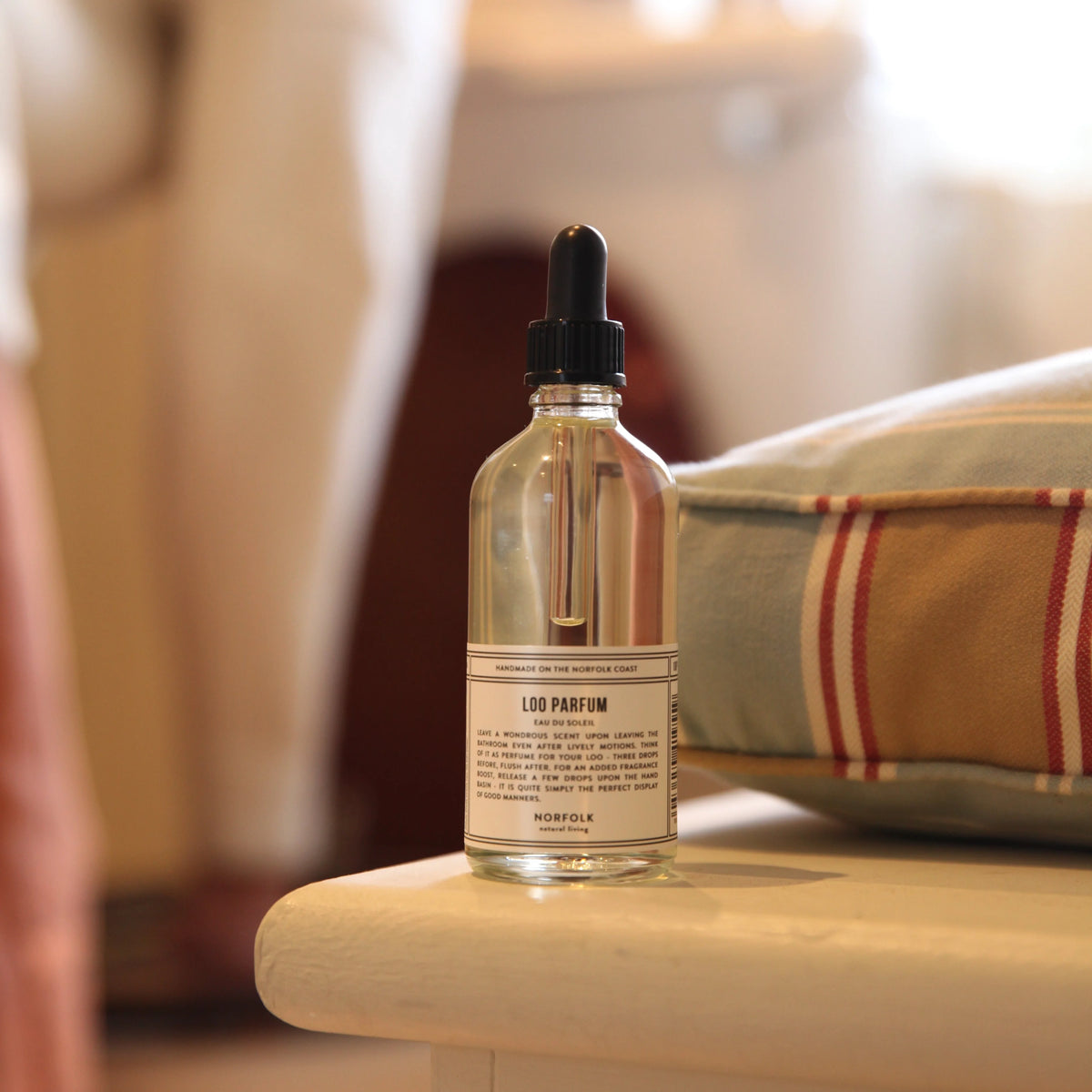 Norfolk Natural Living Coastal Walks loo perfume in a glass dropper bottle