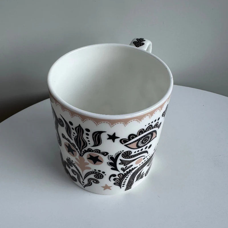 Moustache mug from above