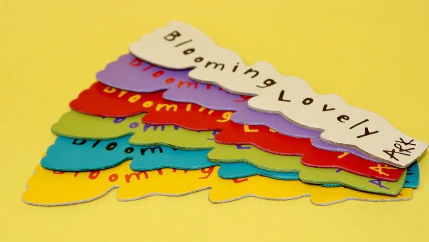 Stack of tulip bookmarks in many colours: Blooming lovely