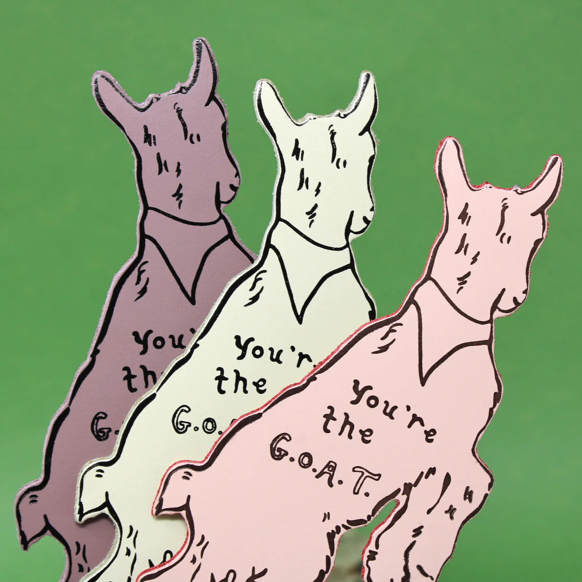 Goat bookmarks reading 'You're the G.O.A.T.'
