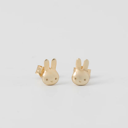 Miffy head stud earrings in gold vermeil