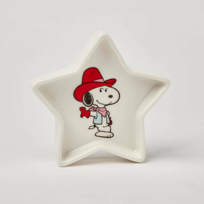 Star-shaped Peanuts trinket dish with cowboy Snoopy